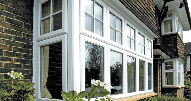 Variety of designs of bay windows