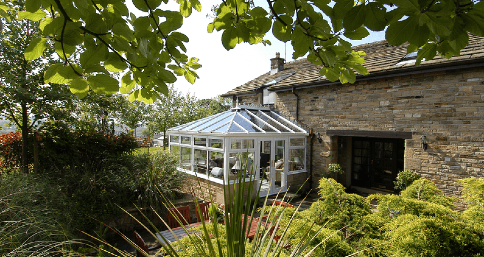 Exterior view of a modern conservatory